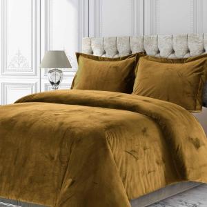 imageTribeca Living VENICEDUVET Venice Velvet Oversized Solid Duvet Set3pieces King BurgundyCamel