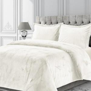 imageTribeca Living VENICEDUVET Venice Velvet Oversized Solid Duvet Set3pieces King BurgundyIvory