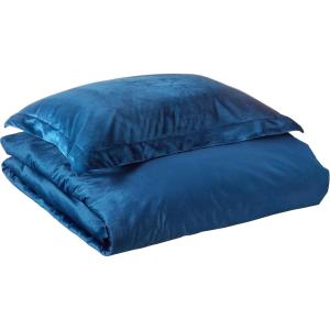 imageTribeca Living VENICEDUVET Venice Velvet Oversized Solid Duvet Set3pieces King BurgundyNavy Blue