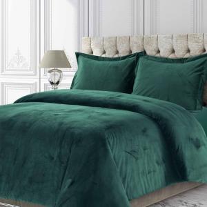imageTribeca Living VENICEDUVET Venice Velvet Oversized Solid Duvet Set3pieces King BurgundyTeal