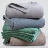 imageTribeca Living Cotton Acrylic Queen Reversible Blanket Soft and Cozy Yarn Dyed Fade Resistant Plaid DuneCottonSilk  Espresso