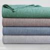 imageTribeca Living Cotton Acrylic Queen Reversible Blanket Soft and Cozy Yarn Dyed Fade Resistant Plaid DuneCottonSilk  Espresso