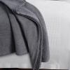 imageTribeca Living Cotton Acrylic Queen Reversible Blanket Soft and Cozy Yarn Dyed Fade Resistant Plaid DuneCottonWool Grey