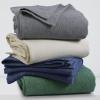 imageTribeca Living Cotton Acrylic Queen Reversible Blanket Soft and Cozy Yarn Dyed Fade Resistant Plaid DuneCottonWool Ivory