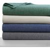 imageTribeca Living Cotton Acrylic Queen Reversible Blanket Soft and Cozy Yarn Dyed Fade Resistant Plaid DuneCottonWool Ivory