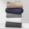 imageTribeca Living Cotton Acrylic Queen Reversible Blanket Soft and Cozy Yarn Dyed Fade Resistant Plaid DuneHeather Camel