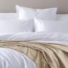 imageTribeca Living Cotton Acrylic Queen Reversible Blanket Soft and Cozy Yarn Dyed Fade Resistant Plaid DuneHeather Camel