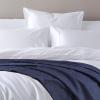 imageTribeca Living Cotton Acrylic Queen Reversible Blanket Soft and Cozy Yarn Dyed Fade Resistant Plaid DuneHeather Dark Blue