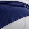 imageTribeca Living Cotton Acrylic Queen Reversible Blanket Soft and Cozy Yarn Dyed Fade Resistant Plaid DuneMadrid  Midnight Blue