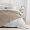 imageTribeca Living Cotton Acrylic Queen Reversible Blanket Soft and Cozy Yarn Dyed Fade Resistant Plaid DuneMadrid  Sand