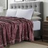 imageTribeca Living Cotton Acrylic Queen Reversible Blanket Soft and Cozy Yarn Dyed Fade Resistant Plaid DunePaisley Reindeer