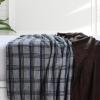 imageTribeca Living Cotton Acrylic Queen Reversible Blanket Soft and Cozy Yarn Dyed Fade Resistant Plaid DunePlaid Dune