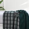 imageTribeca Living Cotton Acrylic Queen Reversible Blanket Soft and Cozy Yarn Dyed Fade Resistant Plaid DunePlaid Green