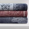 imageTribeca Living Cotton Acrylic Queen Reversible Blanket Soft and Cozy Yarn Dyed Fade Resistant Plaid DuneReindeer Navy