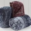 imageTribeca Living Cotton Acrylic Queen Reversible Blanket Soft and Cozy Yarn Dyed Fade Resistant Plaid DuneReindeer Navy