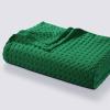 imageTribeca Living Cotton Acrylic Queen Reversible Blanket Soft and Cozy Yarn Dyed Fade Resistant Plaid DuneVienna  Emerald Green