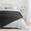imageTribeca Living Cotton Acrylic Queen Reversible Blanket Soft and Cozy Yarn Dyed Fade Resistant Plaid DuneVienna  Steel Grey
