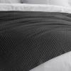 imageTribeca Living Cotton Acrylic Queen Reversible Blanket Soft and Cozy Yarn Dyed Fade Resistant Plaid DuneVienna  Steel Grey