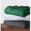 imageTribeca Living Cotton Acrylic Queen Reversible Blanket Soft and Cozy Yarn Dyed Fade Resistant Plaid DuneVienna  Steel Grey