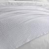 imageTribeca Living Cotton Acrylic Queen Reversible Blanket Soft and Cozy Yarn Dyed Fade Resistant Plaid DuneVienna  White