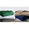 imageTribeca Living Cotton Acrylic Queen Reversible Blanket Soft and Cozy Yarn Dyed Fade Resistant Plaid DuneVienna  White