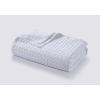 imageTribeca Living Cotton Acrylic Queen Reversible Blanket Soft and Cozy Yarn Dyed Fade Resistant Plaid DuneVienna  White