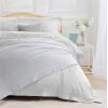imageTribeca Living Cotton Acrylic Queen Reversible Blanket Soft and Cozy Yarn Dyed Fade Resistant Plaid DuneVienna  White