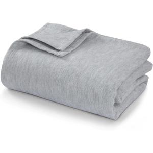 imageTribeca Living Cotton Acrylic Queen Reversible Blanket Soft and Cozy Yarn Dyed Fade Resistant Plaid DuneCottonSilk  Light Grey