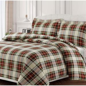 imageTribeca Living WOU170DUVETKIBL Duvet Set King Winter Outing BlueCharleston