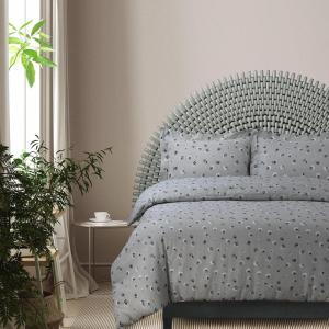 imageTribeca Living WOU170DUVETKIBL Duvet Set King Winter Outing BlueDark Grey
