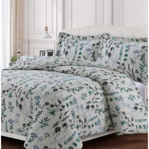 imageTribeca Living WOU170DUVETKIBL Duvet Set King Winter Outing BlueFleur