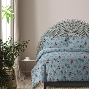 imageTribeca Living WOU170DUVETKIBL Duvet Set King Winter Outing BlueLight Blue