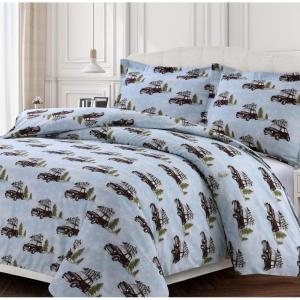 imageTribeca Living WOU170DUVETKIBL Duvet Set King Winter Outing BlueWinter Outing Blue