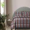 imageAzores Home Cotton Flannel Queen Duvet Cover Set Oversized Wrinkle Resistant Soft Touch Includes One Duvet Cover and Two Sham Pillowcases 170GSM CamelDark Blue