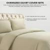 imageAzores Home Cotton Flannel Queen Duvet Cover Set Oversized Wrinkle Resistant Soft Touch Includes One Duvet Cover and Two Sham Pillowcases 170GSM CamelNatural