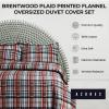 imageAzores Home Cotton Flannel Queen Duvet Cover Set Oversized Wrinkle Resistant Soft Touch Includes One Duvet Cover and Two Sham Pillowcases 170GSM CamelBrown