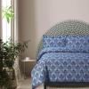 imageAzores Home Cotton Flannel Queen Duvet Cover Set Oversized Wrinkle Resistant Soft Touch Includes One Duvet Cover and Two Sham Pillowcases 170GSM CamelDark Blue