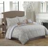 imageTribeca Living Maldives 5 Piece Egyptian Cotton Medallion Printed Duvet Cover Set Queen GreyYellow