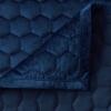imageTribeca Living Velvet King Quilt Set  ThreePiece Honeycomb Stitch Bedding Super Soft 260GSM Velvet Oversized Quilt and Two Sham Pillowcases Emerald GreenNavy Blue