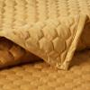 imageTribeca Living Velvet King Quilt Set  ThreePiece Honeycomb Stitch Bedding Super Soft 260GSM Velvet Oversized Quilt and Two Sham Pillowcases Emerald GreenGold