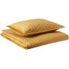 imageTribeca Living Velvet King Quilt Set  ThreePiece Honeycomb Stitch Bedding Super Soft 260GSM Velvet Oversized Quilt and Two Sham Pillowcases Emerald GreenGold