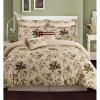 imageTribeca Living Floral Printed King Cotton Duvet Cover Set Oversized Five Piece Set Includes Duvet Cover Sham Pillowcases and Decorative Pillows 300 Thread Count Percale MauiMulticolor