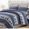 imageTribeca Living MTOILDUVETKIDR Duvet Set King Deer Toile Deep RedGingham Deer