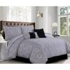 imageTribeca Living Maldives 5 Piece Egyptian Cotton Medallion Printed Duvet Cover Set Queen BlackTan