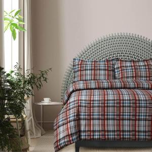 imageAzores Home Cotton Flannel Queen Duvet Cover Set Oversized Wrinkle Resistant Soft Touch Includes One Duvet Cover and Two Sham Pillowcases 170GSM CamelBrown