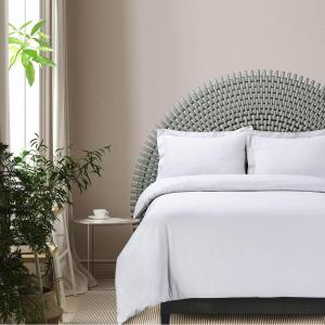 imageAzores Home Cotton Flannel Queen Duvet Cover Set Oversized Wrinkle Resistant Soft Touch Includes One Duvet Cover and Two Sham Pillowcases 170GSM CamelWhite