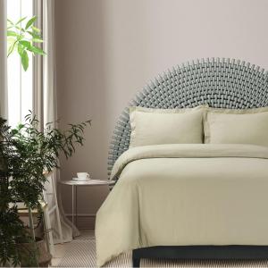 imageAzores Home Cotton Flannel Queen Duvet Cover Set Oversized Wrinkle Resistant Soft Touch Includes One Duvet Cover and Two Sham Pillowcases 170GSM CamelNatural