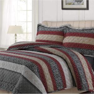 imageTribeca Living SASL170QUILKIBL Quilt Sets King Santas SleighAlpine Knit