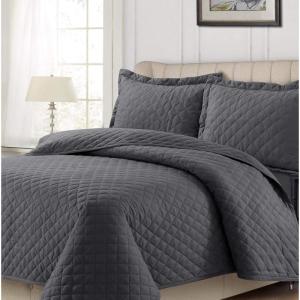 imageTribeca Living SASL170QUILKIBL Quilt Sets King Santas SleighArctic Grey