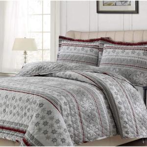 imageTribeca Living SASL170QUILKIBL Quilt Sets King Santas SleighSnowmitten